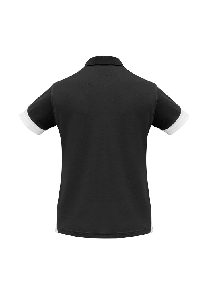Biz Collection Womens Talon Short Sleeve Polo - Black/White