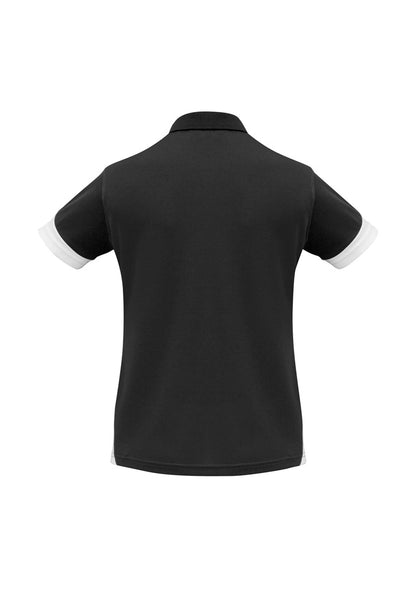Biz Collection Womens Talon Short Sleeve Polo - Black/White