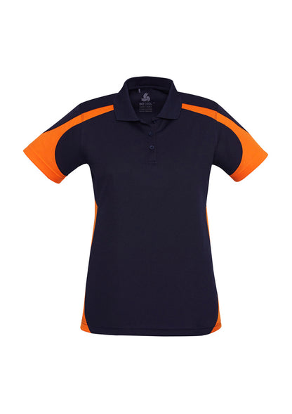 Biz Collection Womens Talon Short Sleeve Polo - Navy/Orange
