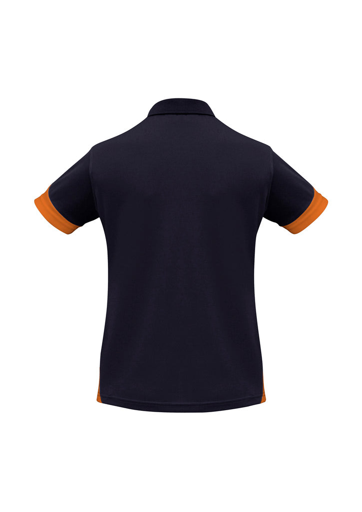 Biz Collection Womens Talon Short Sleeve Polo - Navy/Orange