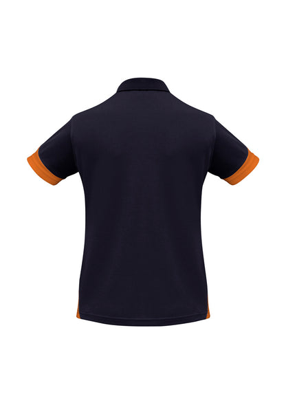 Biz Collection Womens Talon Short Sleeve Polo - Navy/Orange
