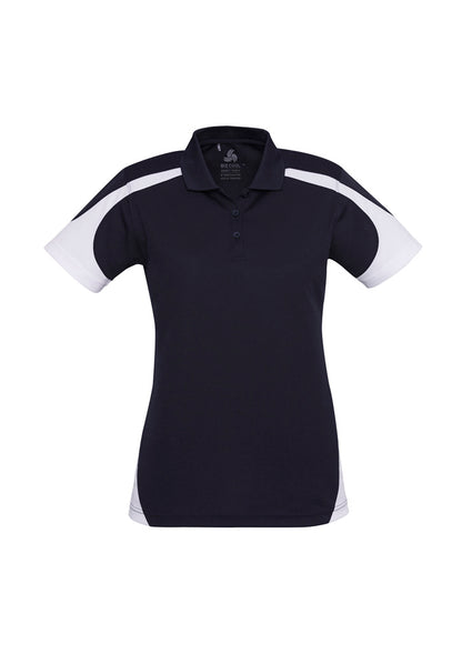 Biz Collection Womens Talon Short Sleeve Polo - Navy/White