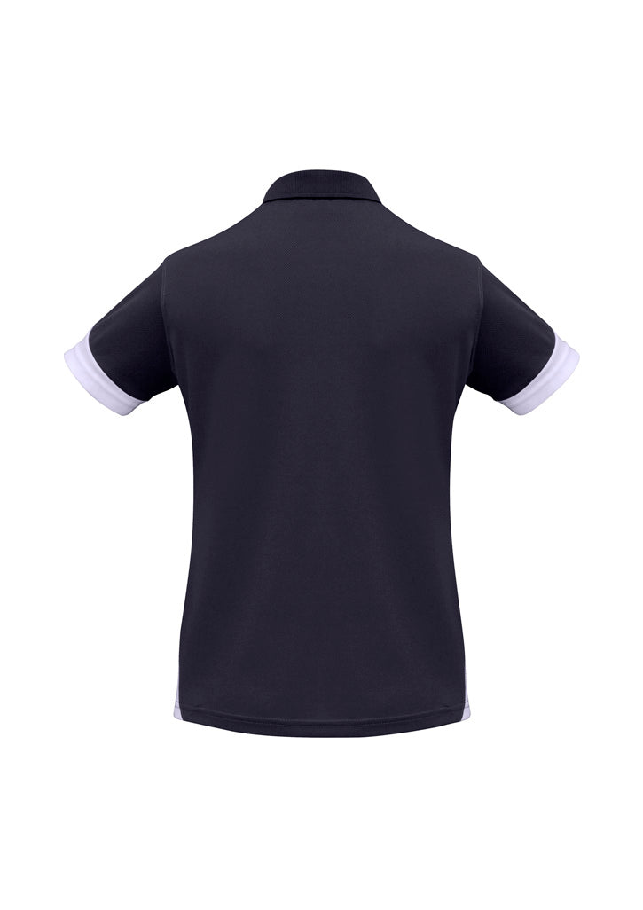 Biz Collection Womens Talon Short Sleeve Polo - Navy/White