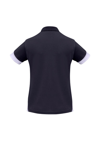Biz Collection Womens Talon Short Sleeve Polo - Navy/White