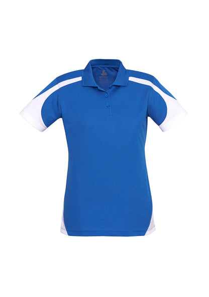 Biz Collection Womens Talon Short Sleeve Polo - Royal/White
