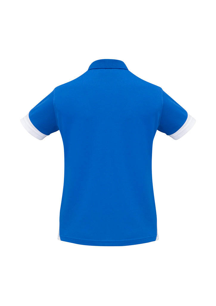 Biz Collection Womens Talon Short Sleeve Polo - Royal/White
