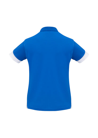 Biz Collection Womens Talon Short Sleeve Polo - Royal/White