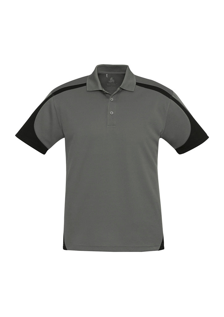 Biz Collection Mens Talon Short Sleeve Polo - Black/White