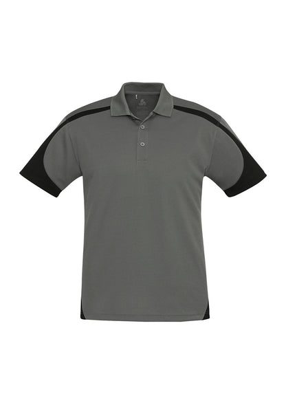Biz Collection Mens Talon Short Sleeve Polo - Black/White