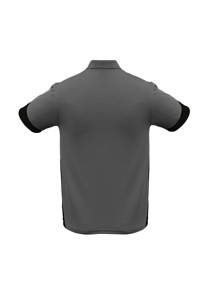 Biz Collection Mens Talon Short Sleeve Polo - Ash/Black