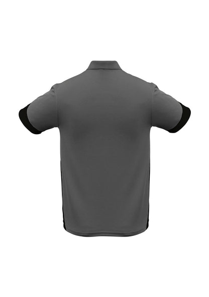 Biz Collection Mens Talon Short Sleeve Polo - Ash/Black