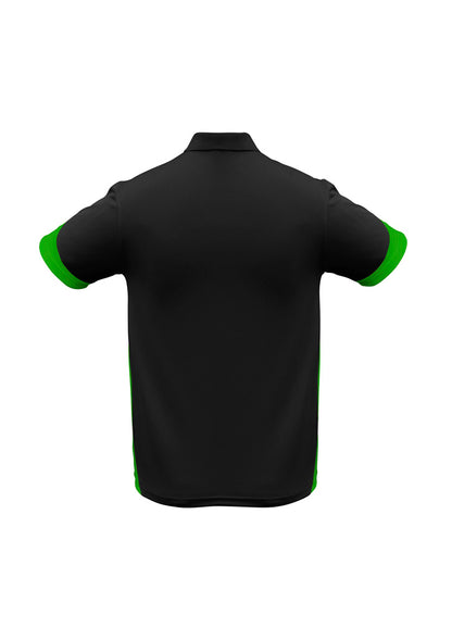 Biz Collection Mens Talon Short Sleeve Polo - Black/Green
