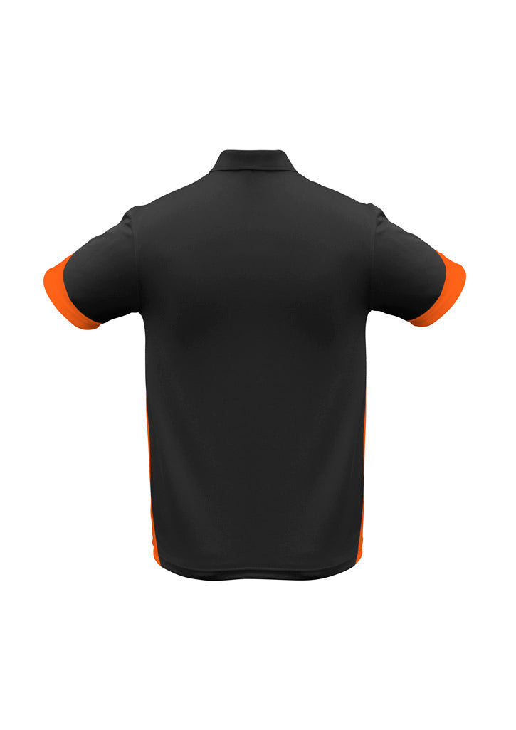 Biz Collection Mens Talon Short Sleeve Polo - Black/Orange