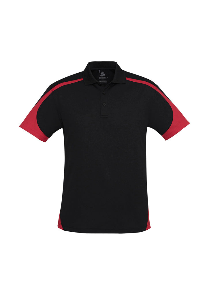 Biz Collection Mens Talon Short Sleeve Polo - Black/Red