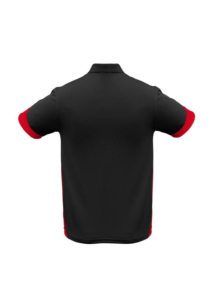 Biz Collection Mens Talon Short Sleeve Polo - Black/Red