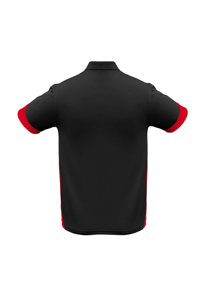Biz Collection Mens Talon Short Sleeve Polo - Black/Red