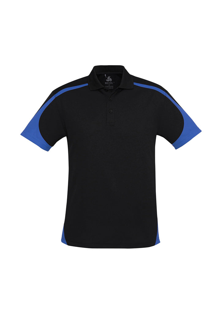 Biz Collection Mens Talon Short Sleeve Polo - Black/Royal