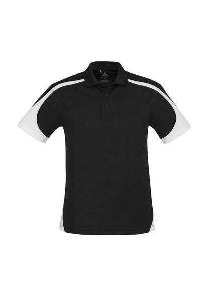 Biz Collection Mens Talon Short Sleeve Polo - Black/White