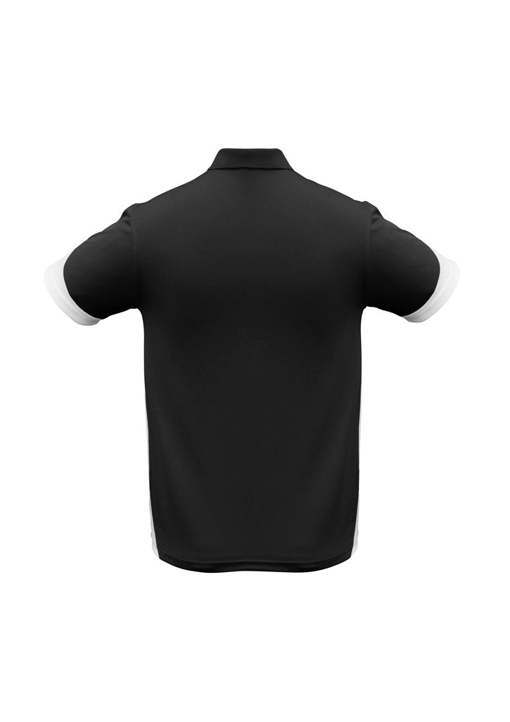 Biz Collection Mens Talon Short Sleeve Polo - Black/White