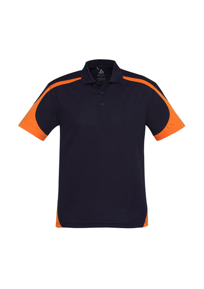Biz Collection Mens Talon Short Sleeve Polo - Navy/Orange