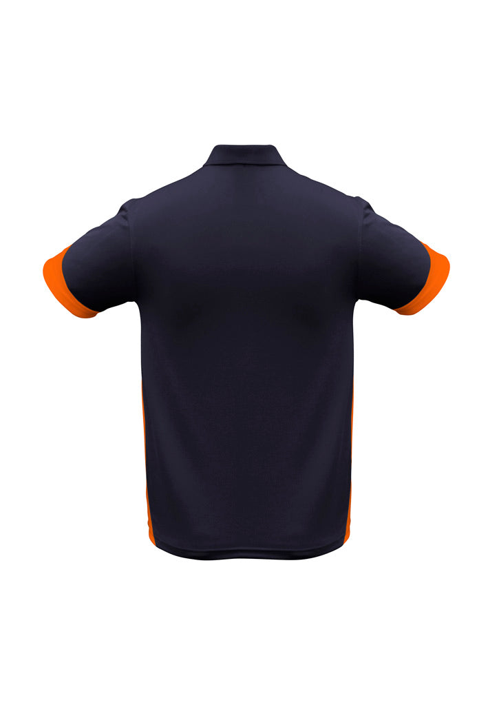 Biz Collection Mens Talon Short Sleeve Polo - Navy/Orange