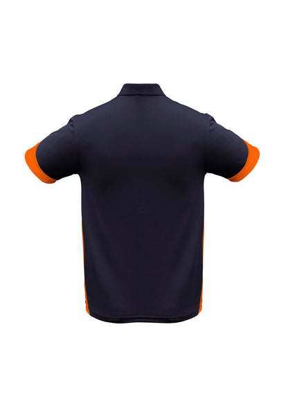 Biz Collection Mens Talon Short Sleeve Polo - Navy/Orange