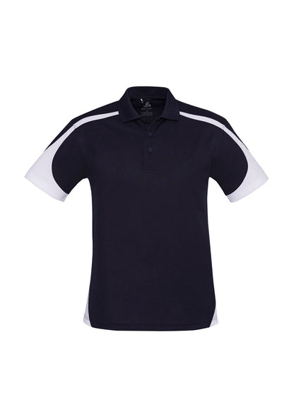 Biz Collection Mens Talon Short Sleeve Polo - Navy/White
