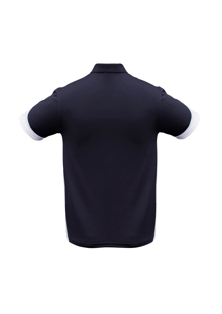 Biz Collection Mens Talon Short Sleeve Polo - Navy/White
