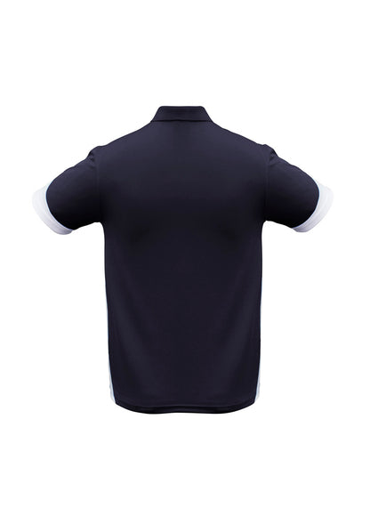 Biz Collection Mens Talon Short Sleeve Polo - Navy/White