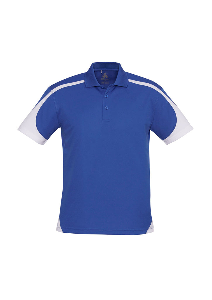 Biz Collection Mens Talon Short Sleeve Polo - Royal/White