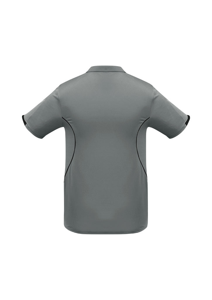 Biz Collection Kids Razor Short Sleeve Polo - Ash/Black
