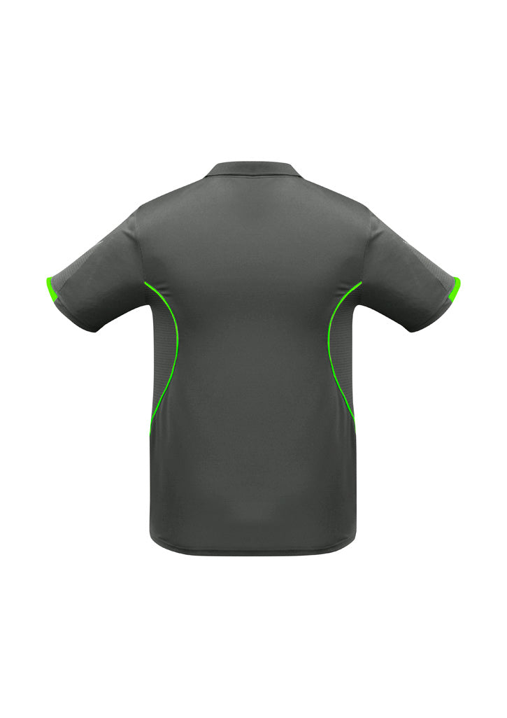 Biz Collection Kids Razor Short Sleeve Polo - Grey/Fluoro Lime