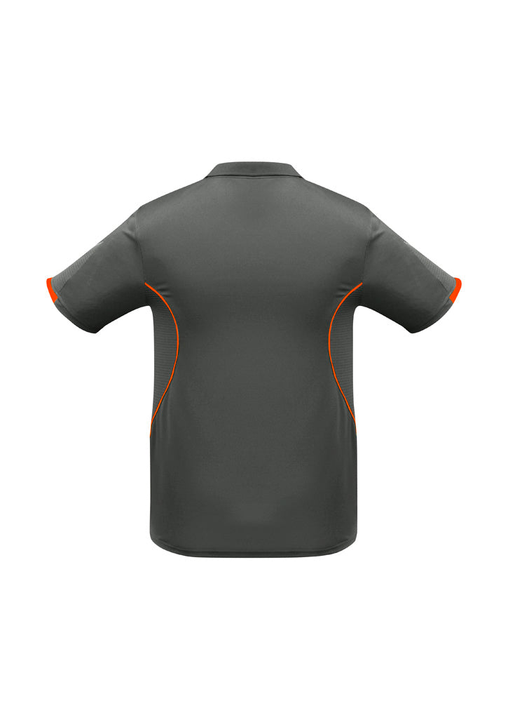 Biz Collection Kids Razor Short Sleeve Polo - Grey/Fluoro Orange