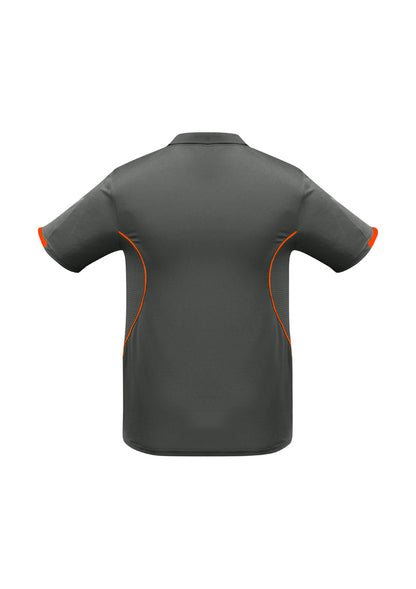 Biz Collection Kids Razor Short Sleeve Polo - Grey/Fluoro Orange