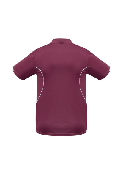 Biz Collection Kids Razor Short Sleeve Polo - Maroon/White