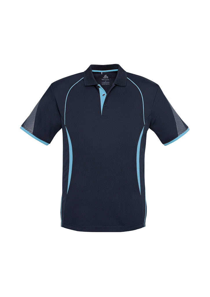 Biz Collection Kids Razor Short Sleeve Polo - Navy/Sky