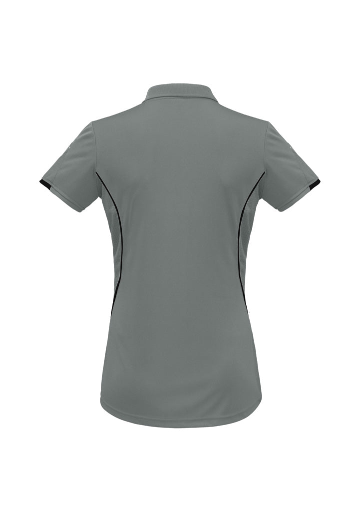 Biz Collection Womens Razor Short Sleeve Polo - Ash/Black
