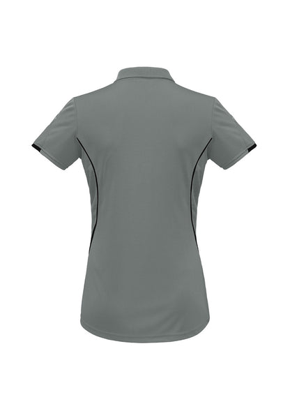 Biz Collection Womens Razor Short Sleeve Polo - Ash/Black