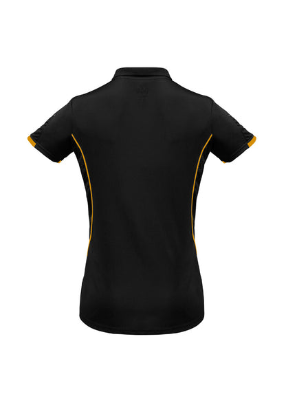 Biz Collection Womens Razor Short Sleeve Polo - Black/Gold