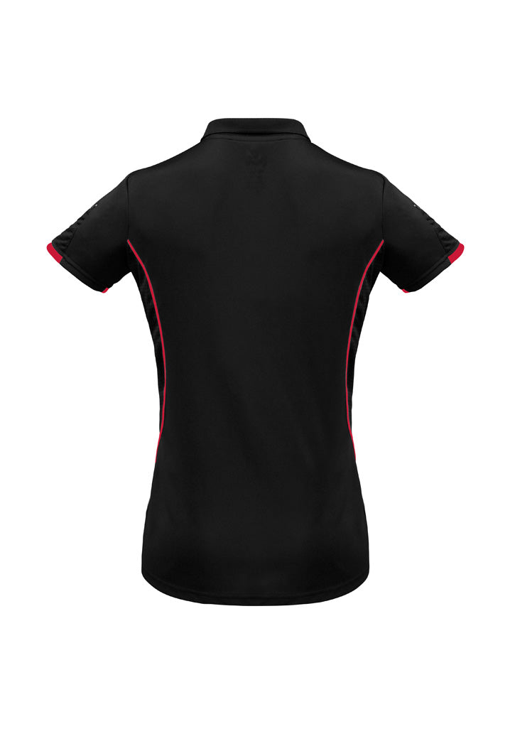 Biz Collection Womens Razor Short Sleeve Polo - Black/Red