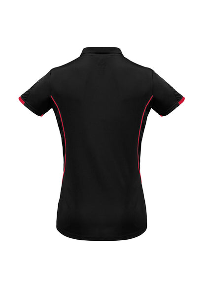 Biz Collection Womens Razor Short Sleeve Polo - Black/Red