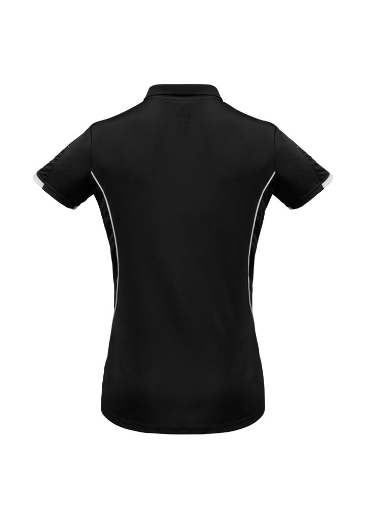 Biz Collection Womens Razor Short Sleeve Polo - Black/White