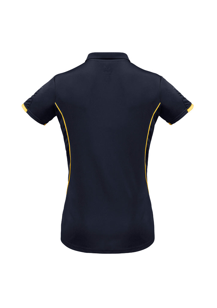 Biz Collection Womens Razor Short Sleeve Polo - Navy/Gold