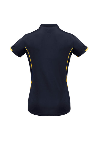 Biz Collection Womens Razor Short Sleeve Polo - Navy/Gold
