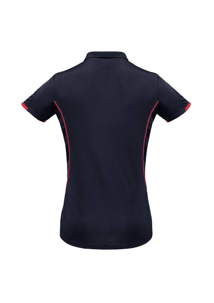 Biz Collection Womens Razor Short Sleeve Polo - Navy/Red