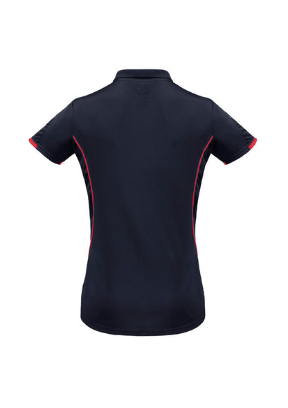Biz Collection Womens Razor Short Sleeve Polo - Navy/Red