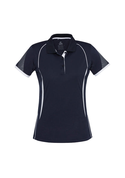 Biz Collection Womens Razor Short Sleeve Polo - Navy/White