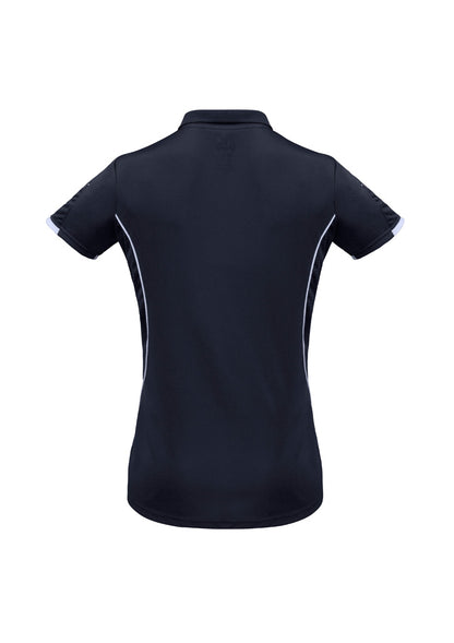 Biz Collection Womens Razor Short Sleeve Polo - Navy/White