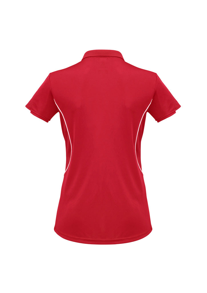 Biz Collection Womens Razor Short Sleeve Polo - Red/White