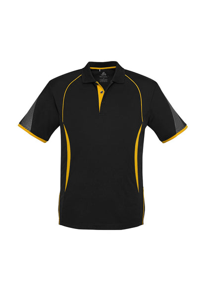 Biz Collection Mens Razor Short Sleeve Polo - Black/Gold